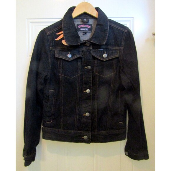 Members Only Jean Jacket Space Jam New Legacy Looney Tunes Denim Black Size M - Picture 3 of 8